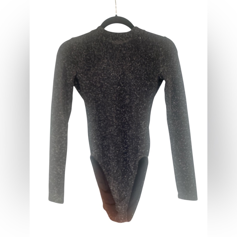 H&M Divided Black Sparkle Bodysuit GUC S
